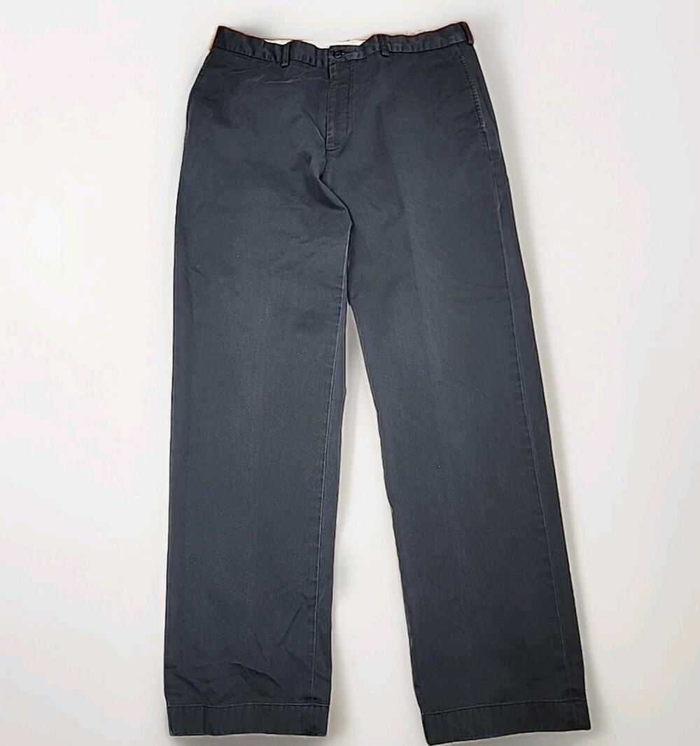 Brooks Brothers Advantage Chino Clark Pants Mens W38xL34 Gray Cotton Straight